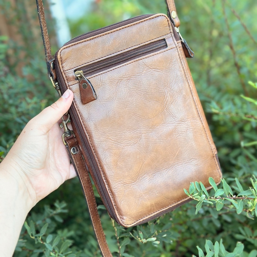 Vintage Crossbody Purse and Organizer - brown Leather - Picture 7 of 9